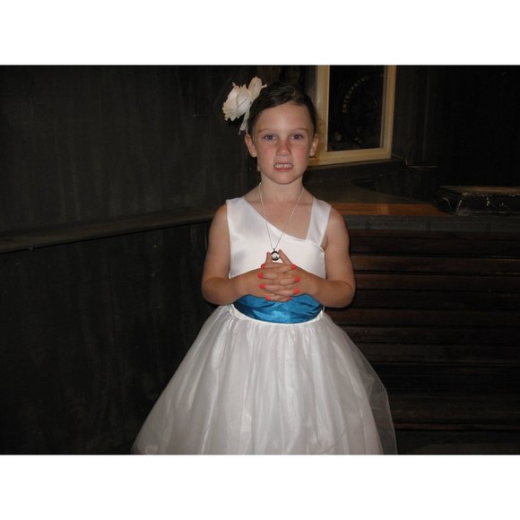 1st Communion/Flower Girl Dress-White W/Sash-Sz 7-Worn Once - Picture 12 of 12